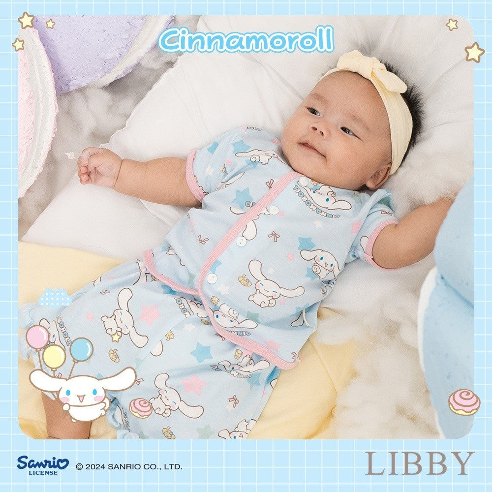 LIBBY Sanrio Setelan Piyama Baju Kancing Newborn Bayi & Anak Kecil Perempuan Kuromi Cinnamoroll Hello Kitty (1 Stel)