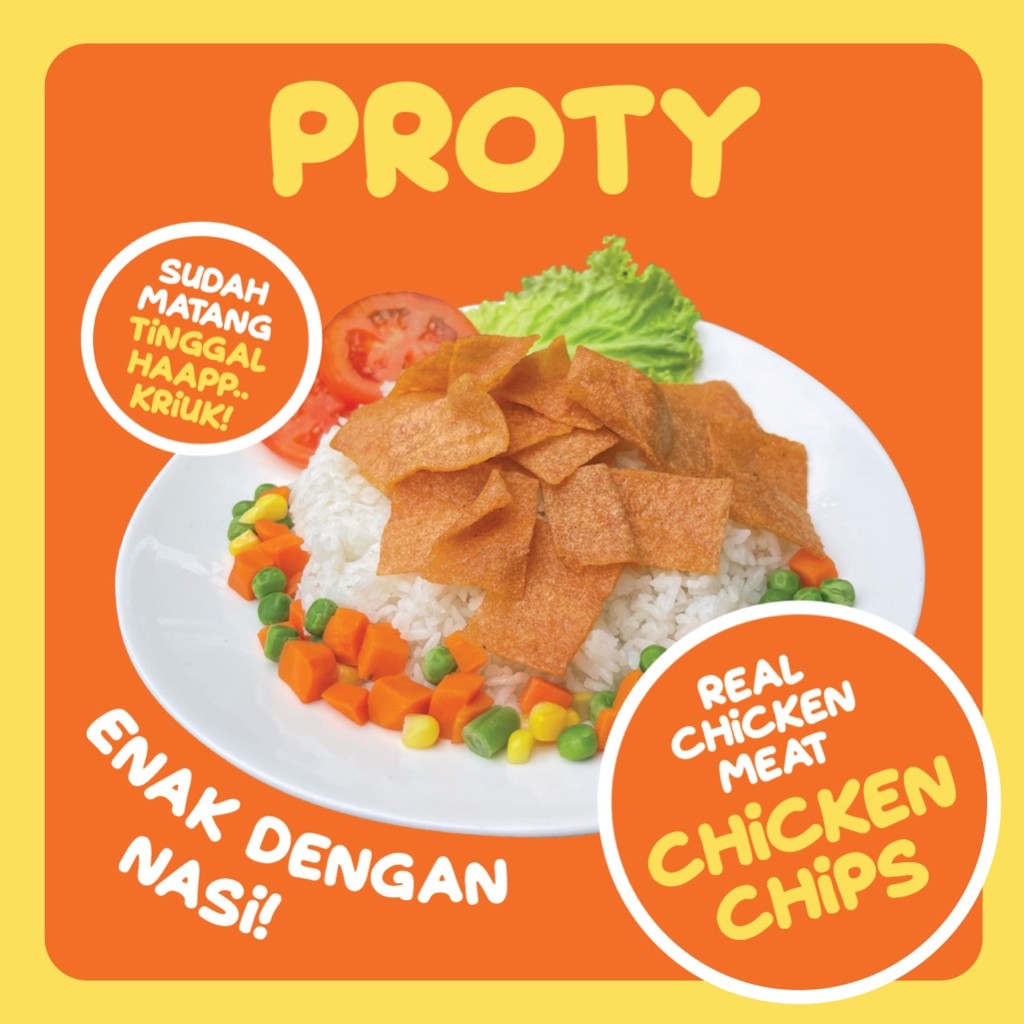PROTY Chicken Chips Keju Cheese (1 pcs) - Keripik Daging Ayam - Snack Cemilan Tinggi Protein