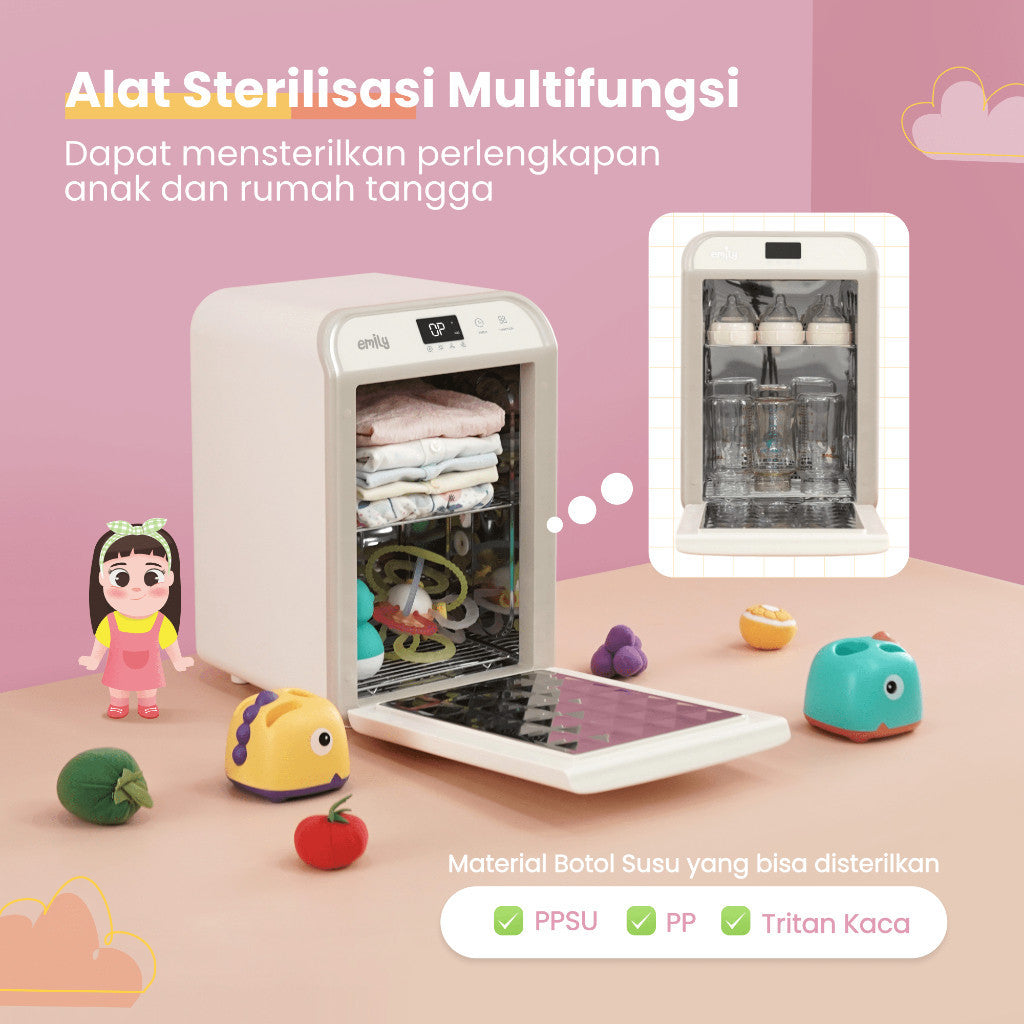 EMILY UV Sterillizer & Dryer 13L | 120 Watt | Pengering & Steril Botol Susu Bayi EST-19908