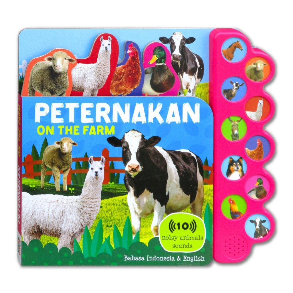 Buku Bersuara Hewan Peternakan & Alam Liar 10 tombol suara hewan - Animals Sound Book [GinukGinuk]