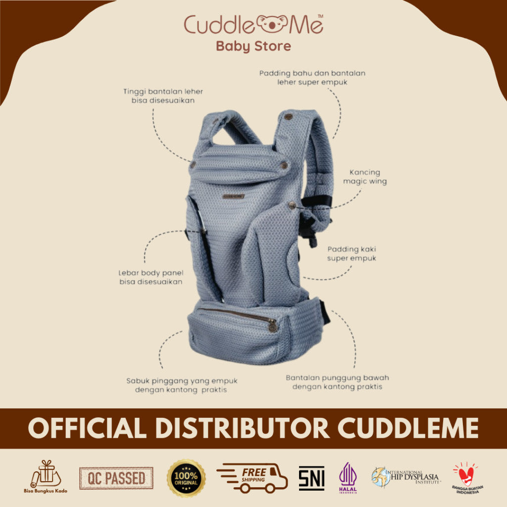 CuddleMe Wingme Carrier Premium Gendongan Depan Non Hipseat Newborn Baby Toddler SSC M Shape Adjustable 5 Posisi Bayi Balita Wing Me Cuddle Me VS Ultimo