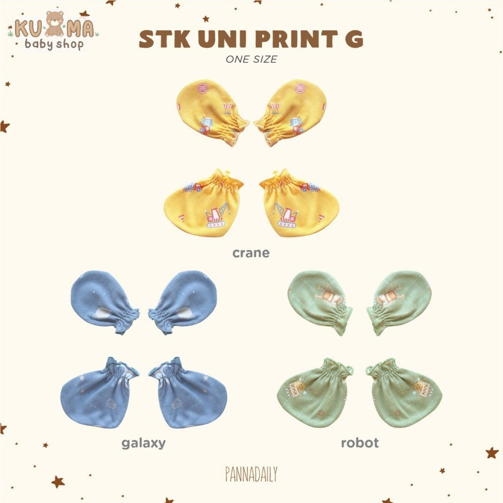 BOHOPANNA - PANNADAILY - PANNA DAILY - BABY & BAYI - STK UNISEX PRINT - Mitten dan Booties
