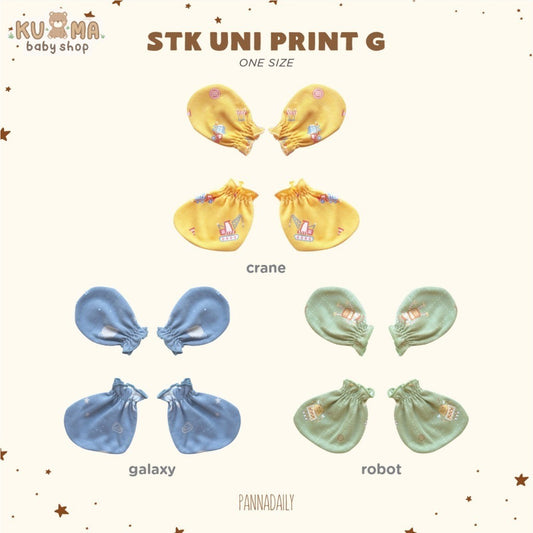 BOHOPANNA - PANNADAILY - PANNA DAILY - BABY & BAYI - STK UNISEX PRINT - Mitten dan Booties