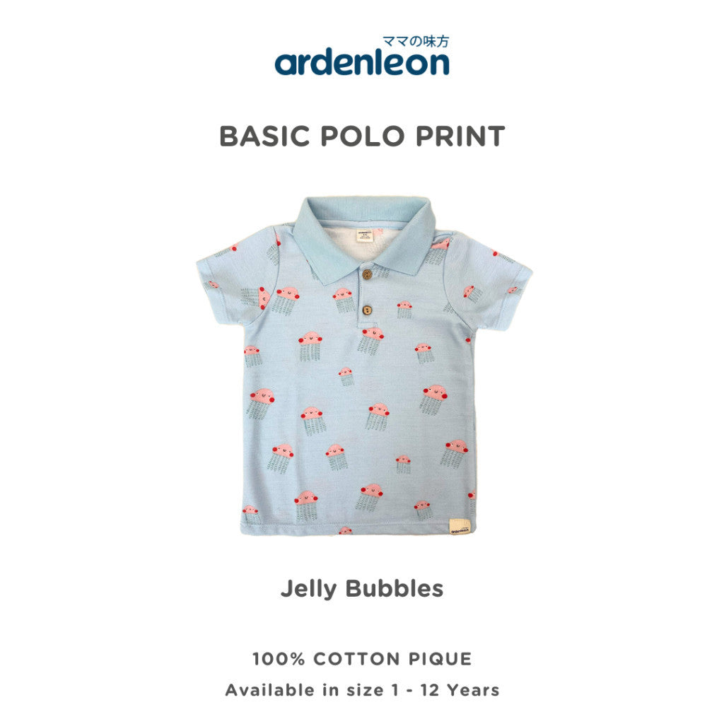 ARDENLEON Kemeja Polo Anak Basic Polo Shirt Print Unisex