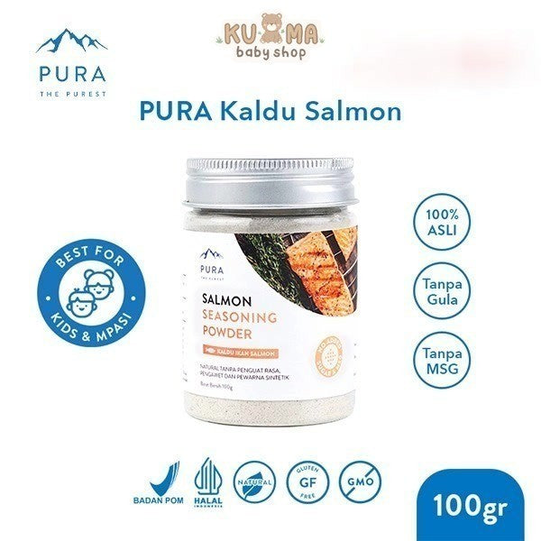 Pura Kaldu Asli | Bumbu Kaldu Salmon (100gr) - Salmon Seasoning Powder - Kaldu Mpasi - BB Boster - No Msg - No Gula - Kaldu Serbaguna