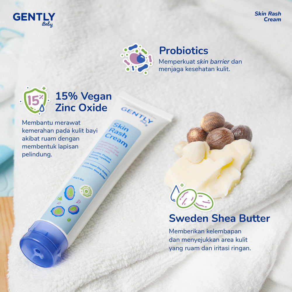 [Tasya Farasya Approved] GENTLY  Baby Rash Cream 20 gr | Krim Pereda Ruam Popok pada Bayi