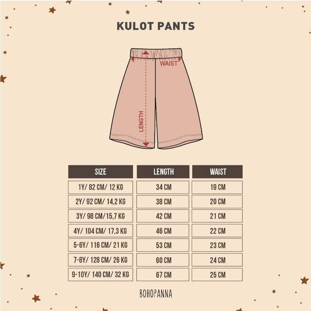 BOHOPANNA - KULOT PANTS - Celana Kulot Anak - Bawahan Anak Perempuan BP2455