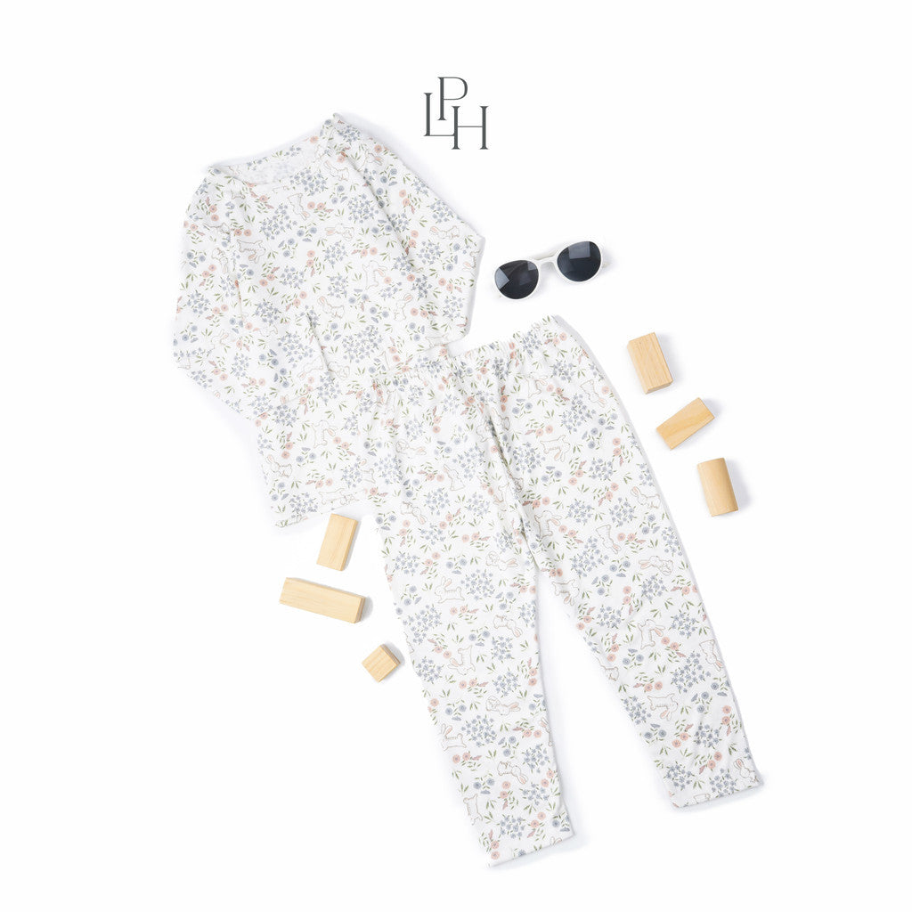 Little Palmerhaus - Little Wear Shoulder Button Long Set 27.0 (Setelan Anak Lengan Panjang)