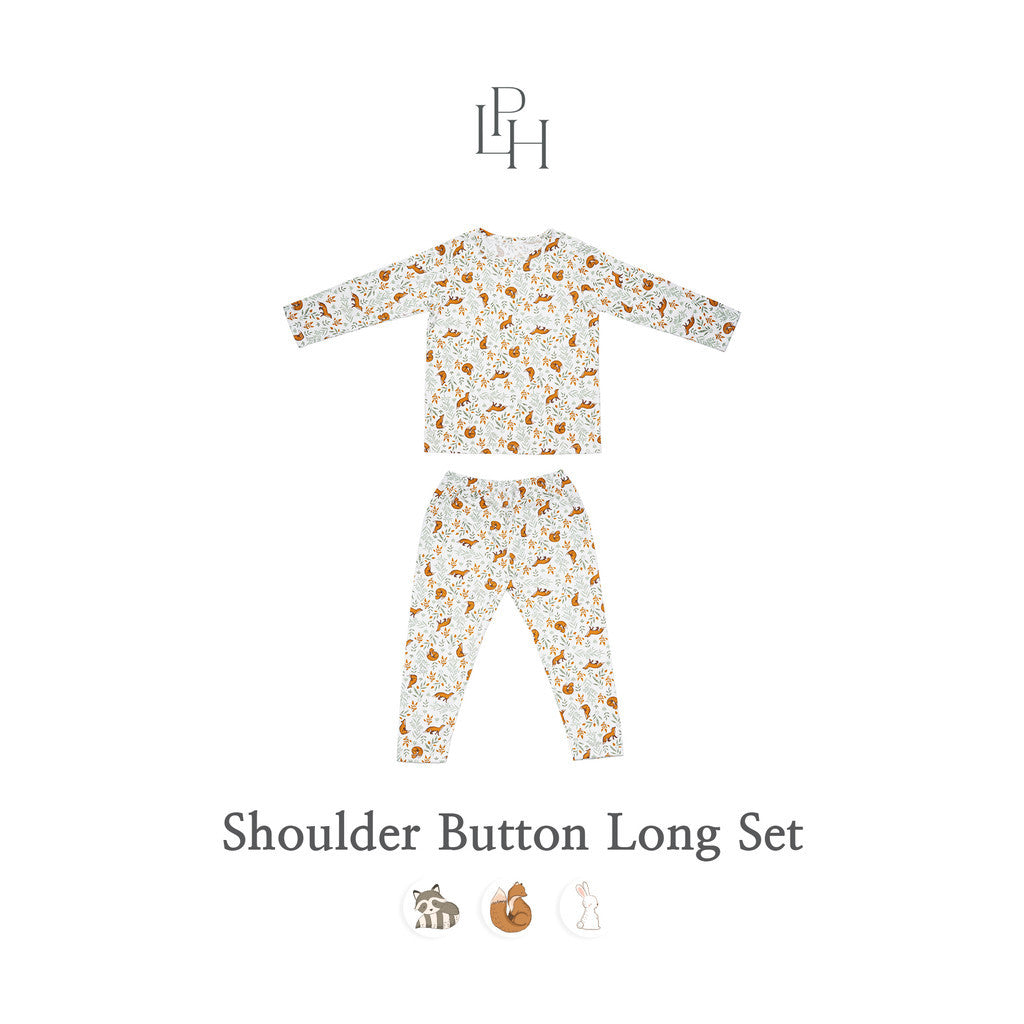 Little Palmerhaus - Little Wear Shoulder Button Long Set 27.0 (Setelan Anak Lengan Panjang)