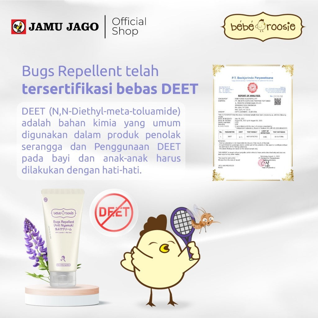 Bugs Repellent Bebe Roosie Cream Anti Nyamuk Bugs Cream Aroma Lavender