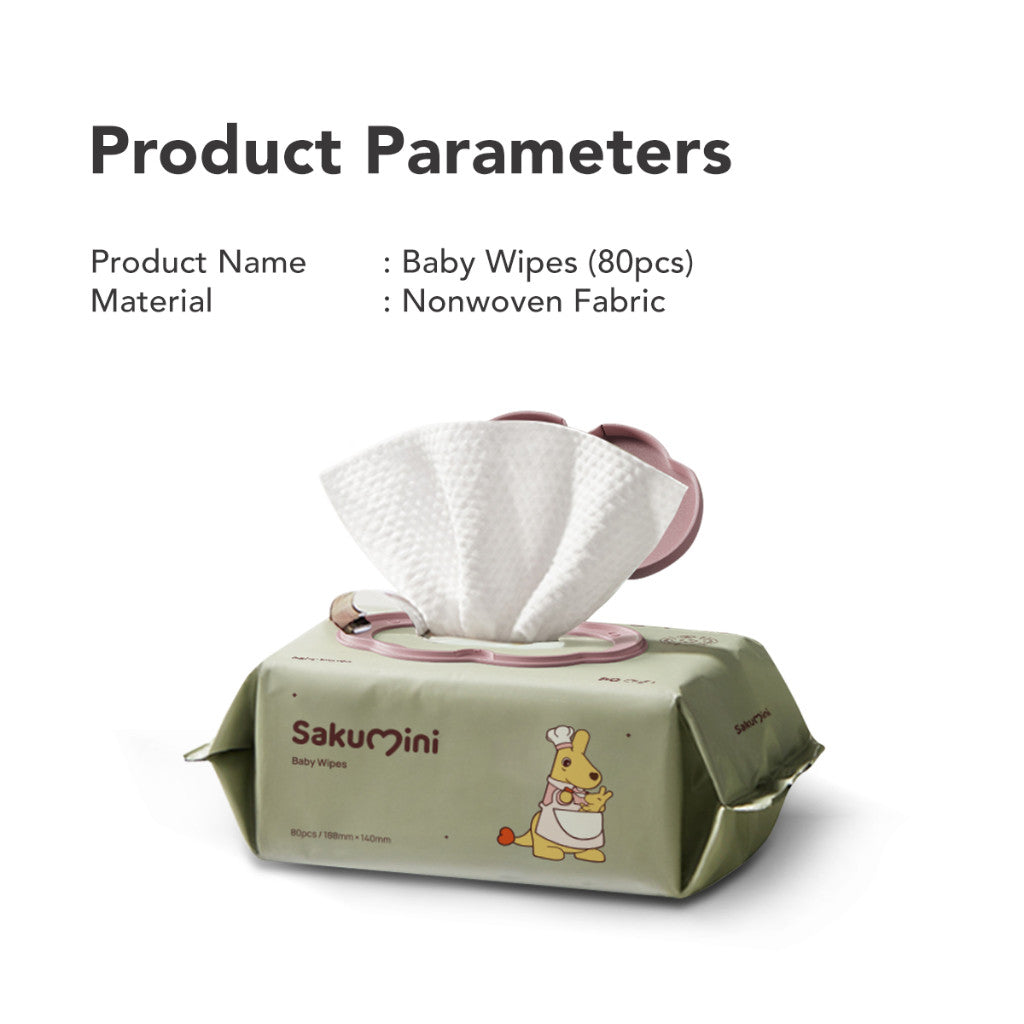 Sakumini Tisu Basah Bayi Wet Tissue Baby Wipes Hand Mouth Facial Tisu Wajah Lembut 80pcs