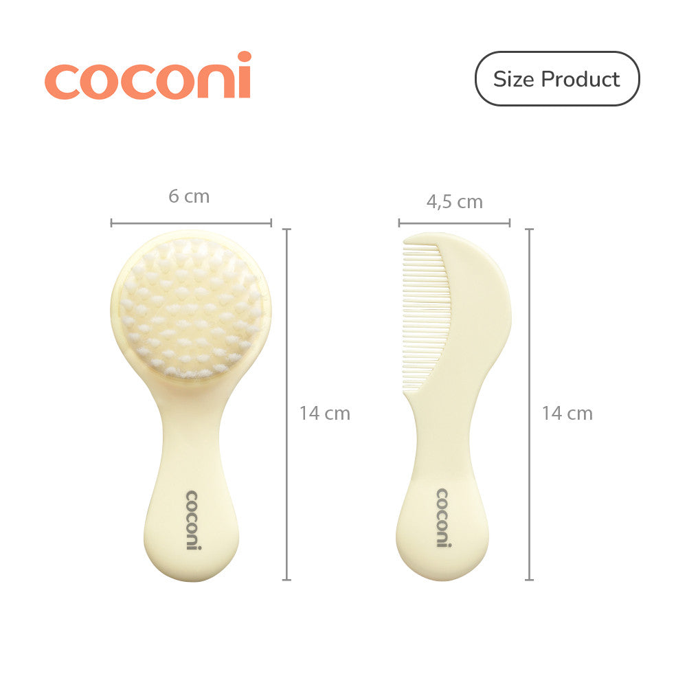 COCONI Baby Comb & Hair Brush | Sisir Sikat Rambut Bayi 2 Pcs