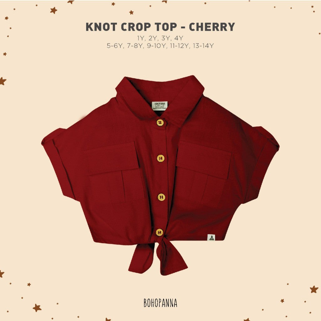 BOHOPANNA - KNOT CROP TOP - Atasan Anak Perempuan BP2426