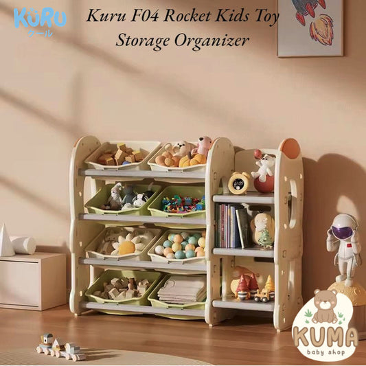Kuru F04 Rocket Kids Toy Storage Shelf Organizer | Rak Mainan Anak Multifungsi