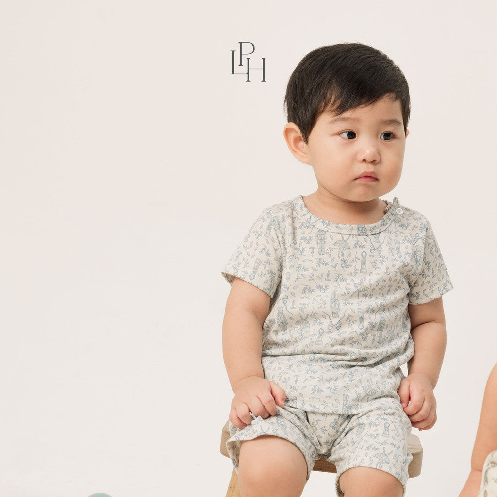 Little Palmerhaus - Little Wear Shoulder Button Short Set (Setelan Anak Lengan Pendek) 30.0