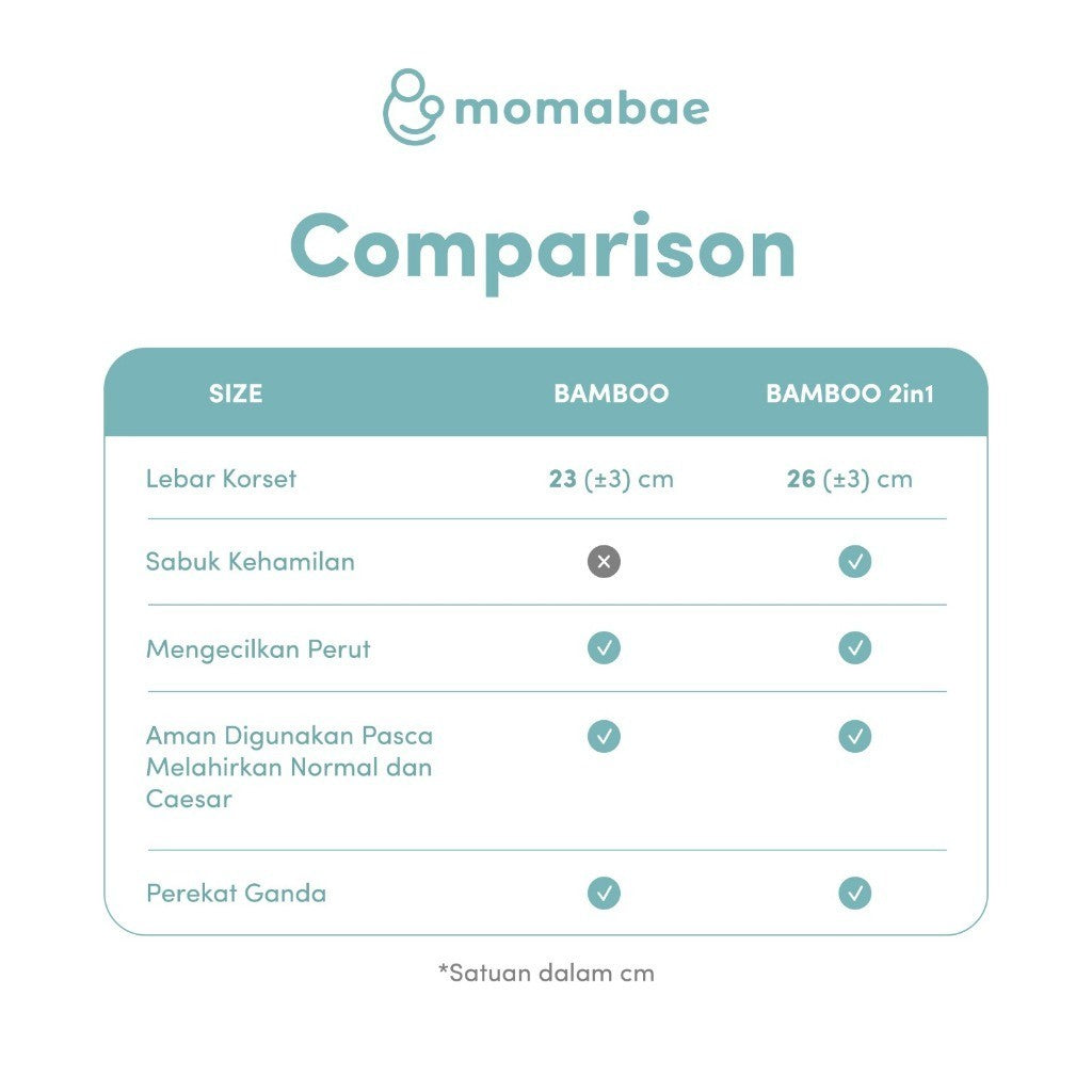 Momabae - Corset 2 In 1 BAMBOU | Bamboo | Sabuk Hamil | Korset Hamil | Korset Melahirkan | Korset Cesar