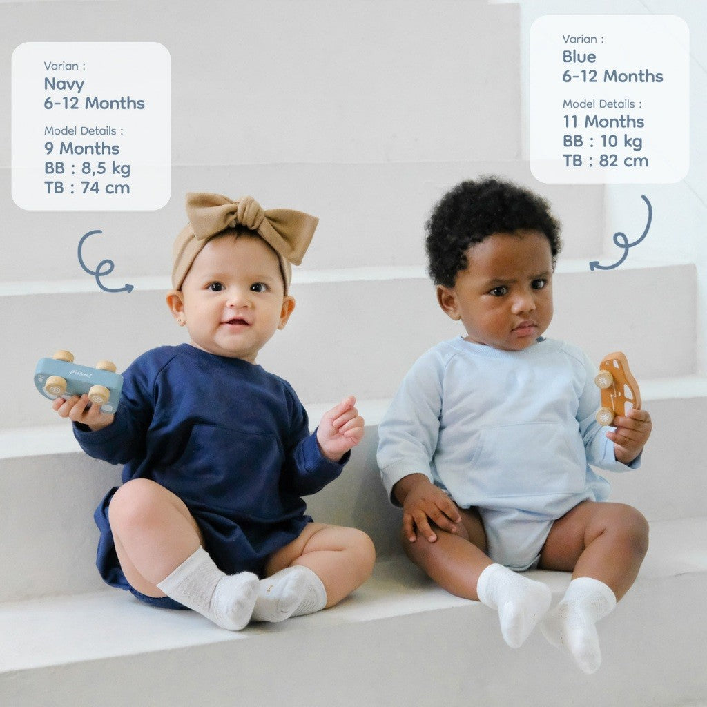 Nice Kids - Tencel Baby Sweater Premium Bodysuit Jumper Bayi Unisex (0-12 Bulan)