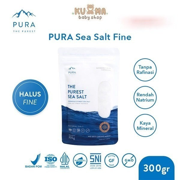 Pura Sea Salt Fine (300gr) - Garam Laut Halus - Garam Organik - Garam Natural - Garam Laut Murni - Garam Sehat - Garam Rendah Natrium - Garam Sehat