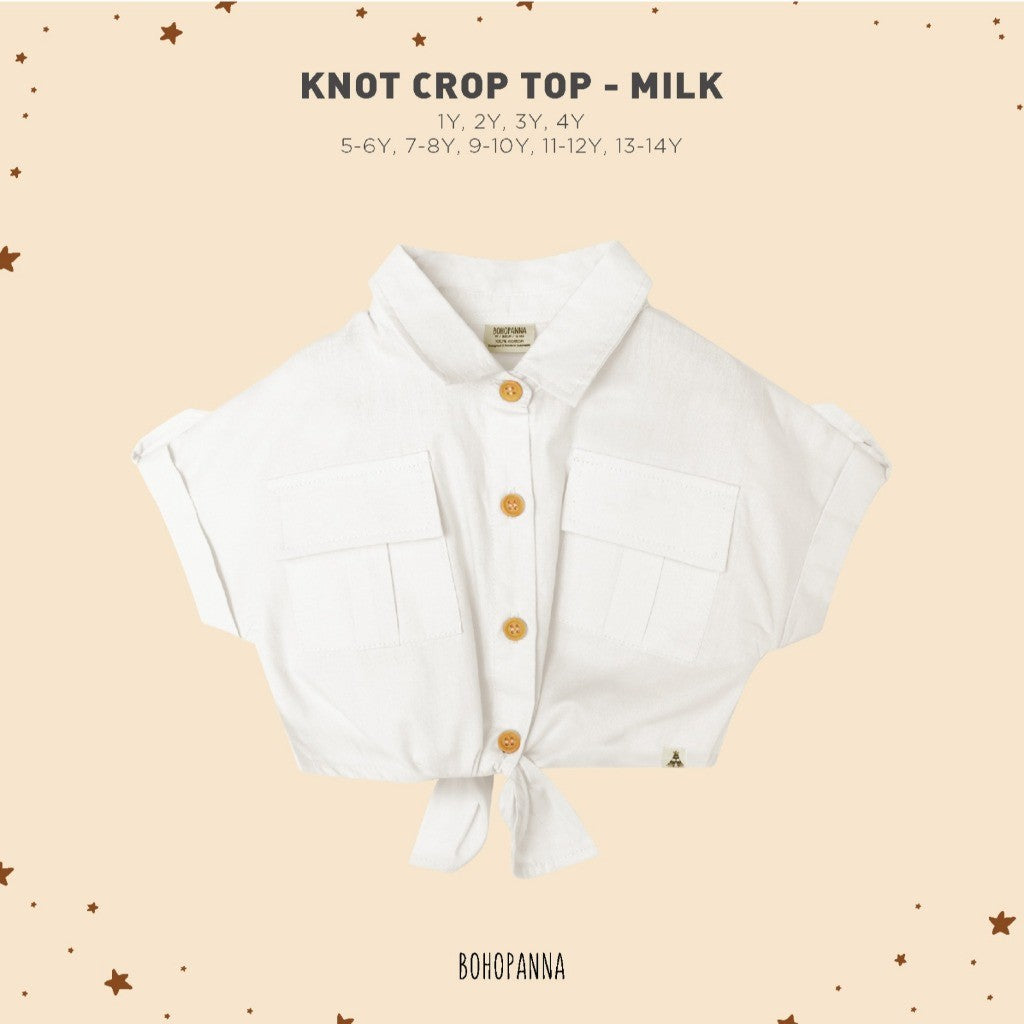 BOHOPANNA - KNOT CROP TOP - Atasan Anak Perempuan BP2426