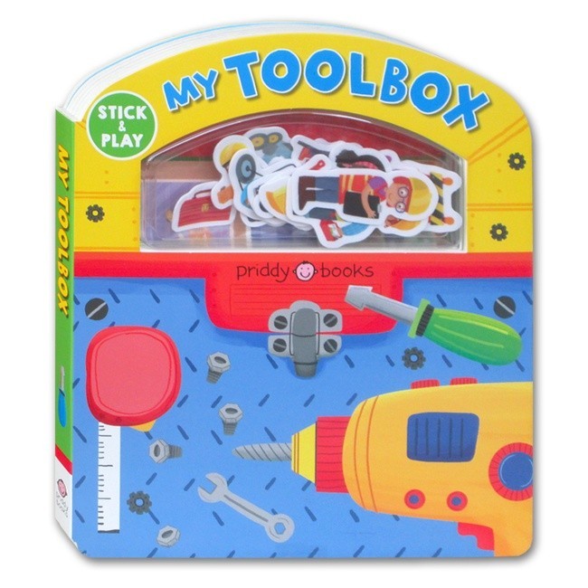 [Priddy Books] Stick & Play My Busy Barn / My Toolbox Sticker Board Book with reusable stickers (bisa copot-tempel)