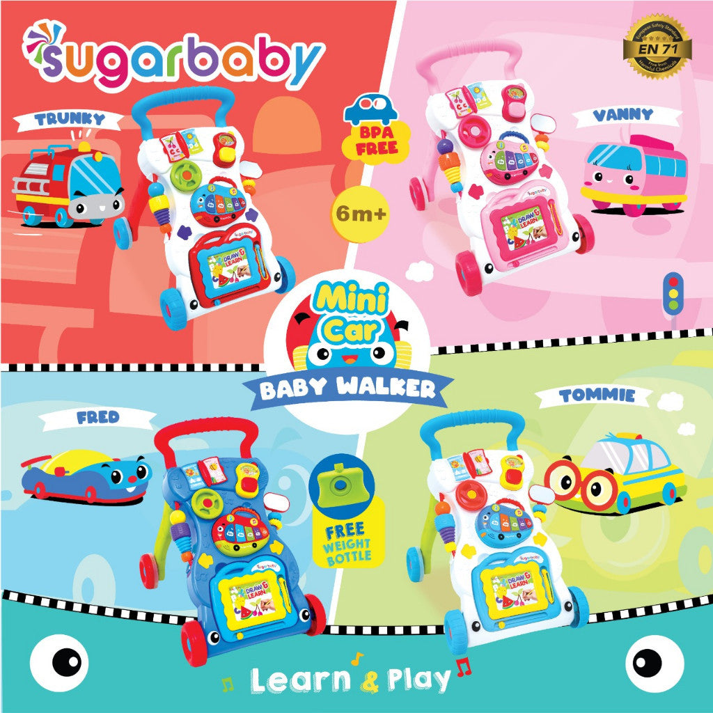 Sugar Baby My Circus Push Walker (Baby Walker)/ Mainan Dorong Bayi/Sugar Baby Mini Car Walker