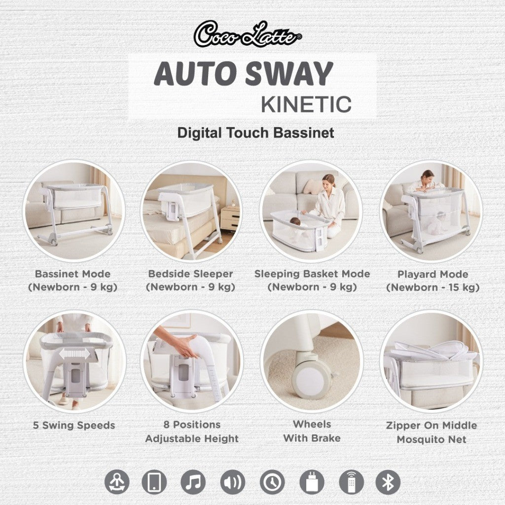 Cocolatte Auto Sway Kinetic / Box Cocolatte Side Bed / Swing Bassinet / Ayunan Bayi