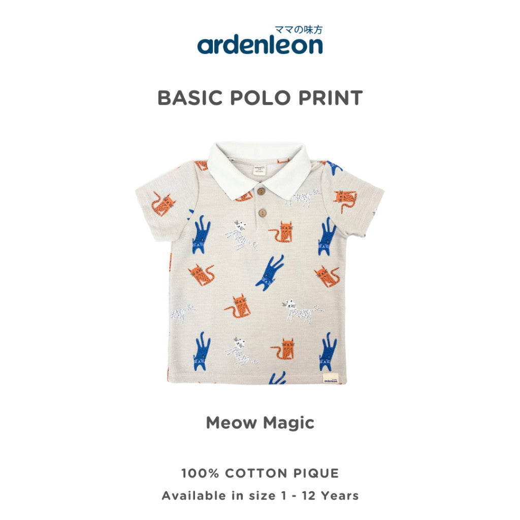 ARDENLEON Kemeja Polo Anak Basic Polo Shirt Print Unisex