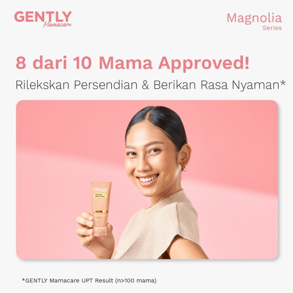 GENTLY Mamacare Relaxing Body Cream | Arnica Oil + Peppermint Oil + Centella Extract | Skincare Ibu Hamil dan Menyusui Terdaftar BPOM | Cream yang Memberikan Rasa Nyaman Tubuh dan Melancarkan Sirkulasi Darah