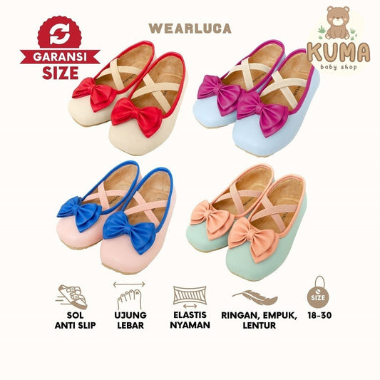 WEARLUCA Sophia - Sepatu Flat Pita Anak Perempuan