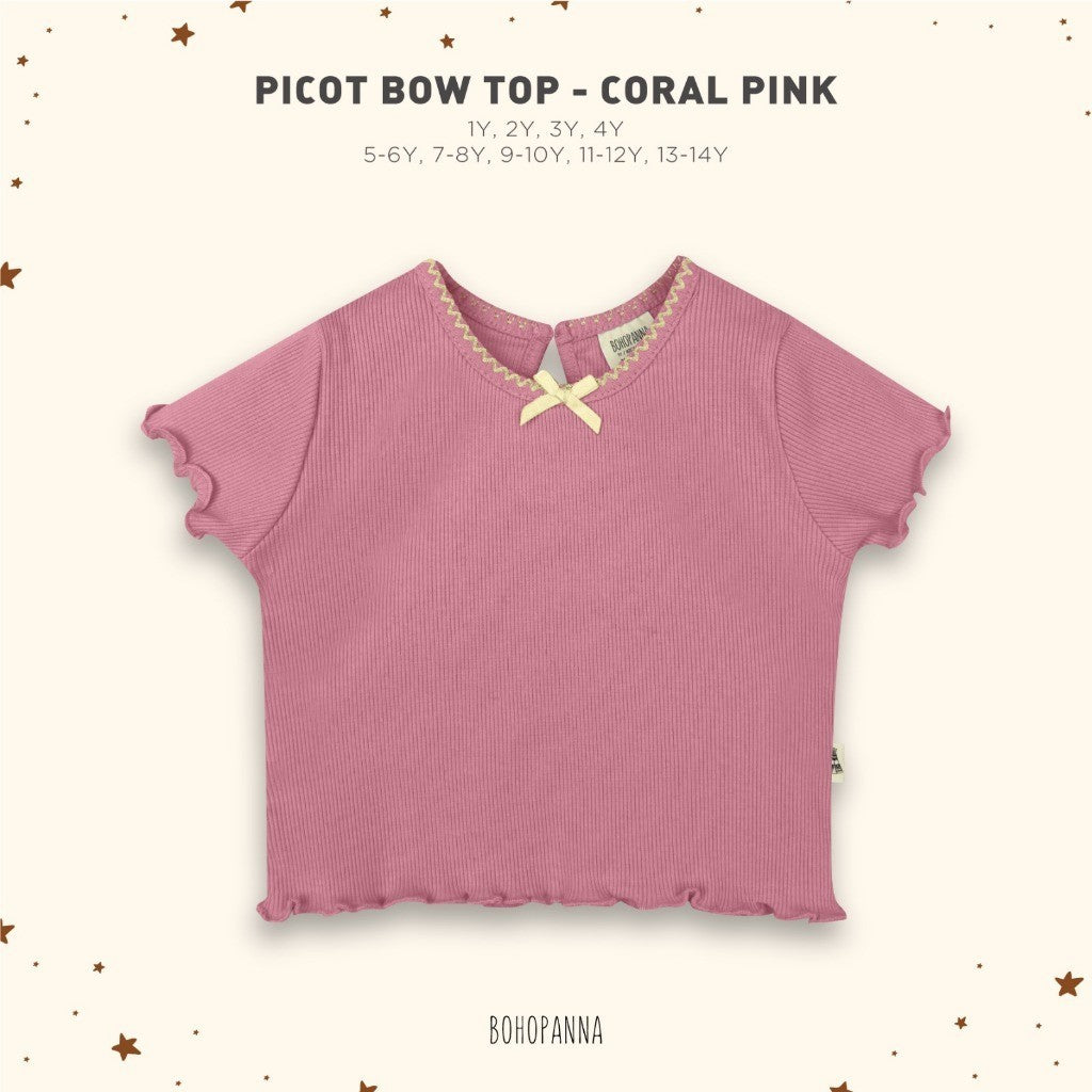 BOHOPANNA - PICOT BOW TOP - KAOS ANAK PEREMPUAN