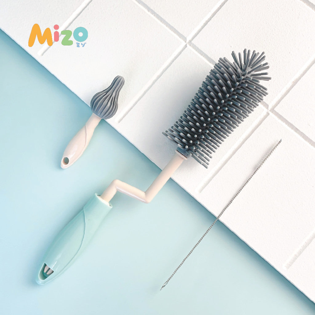 MIZO Silicone Bottle Nipple Straw Cleaning Brush Set Sikat Pencuci Botol
