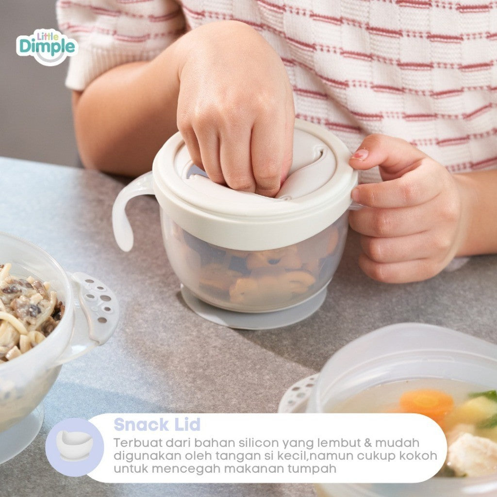 Little Dimple 3in1 Mess-Free Bowl Set Mangkok Anti Tumpah Snack Bowl