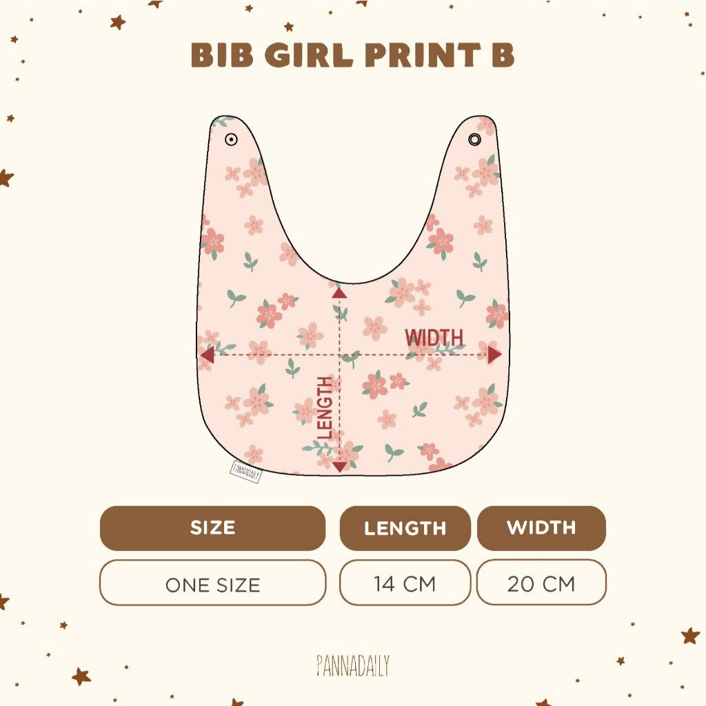 BOHOPANNA - PANNADAILY - PANNA DAILY - BABY & BAYI - BIB GIRL PRINT B - Slabber Bayi Perempuan