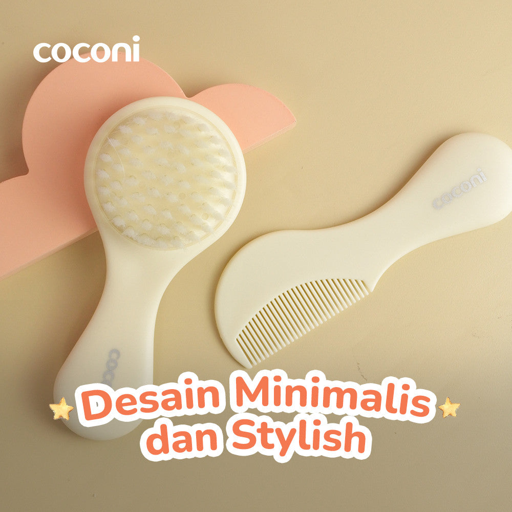 COCONI Baby Comb & Hair Brush | Sisir Sikat Rambut Bayi 2 Pcs