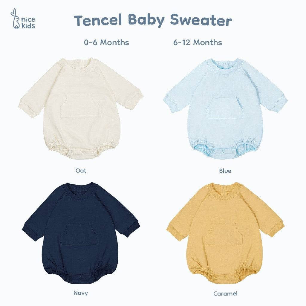 Nice Kids - Tencel Baby Sweater Premium Bodysuit Jumper Bayi Unisex (0-12 Bulan)
