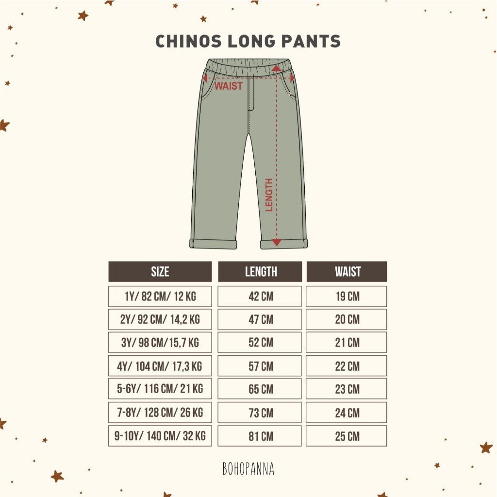 BOHOPANNA - CHINOS LONG PANT - Celana Panjang Anak Laki-Laki 2456-2