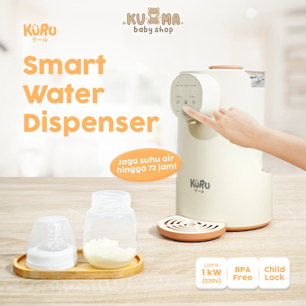 Kuru Smart Water Dispenser 2L | Pemanas Air Susu Bayi, Kopi & Teh | Touch Screen + Child Lock