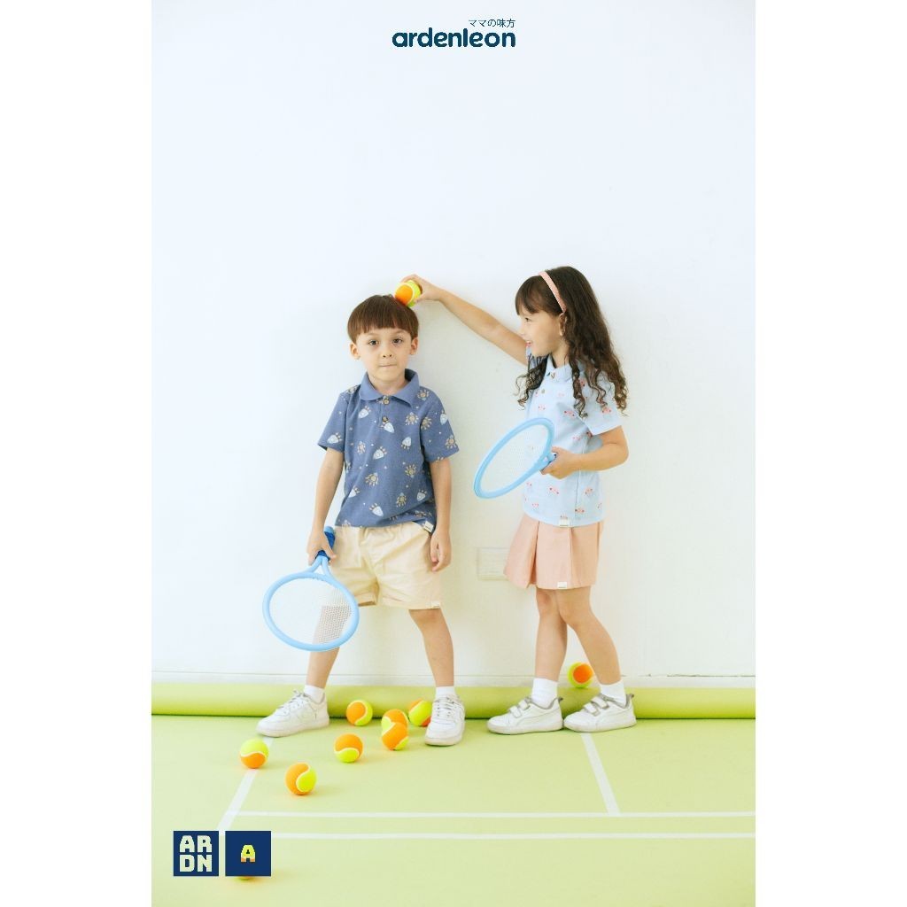 ARDENLEON Kemeja Polo Anak Basic Polo Shirt Print Unisex