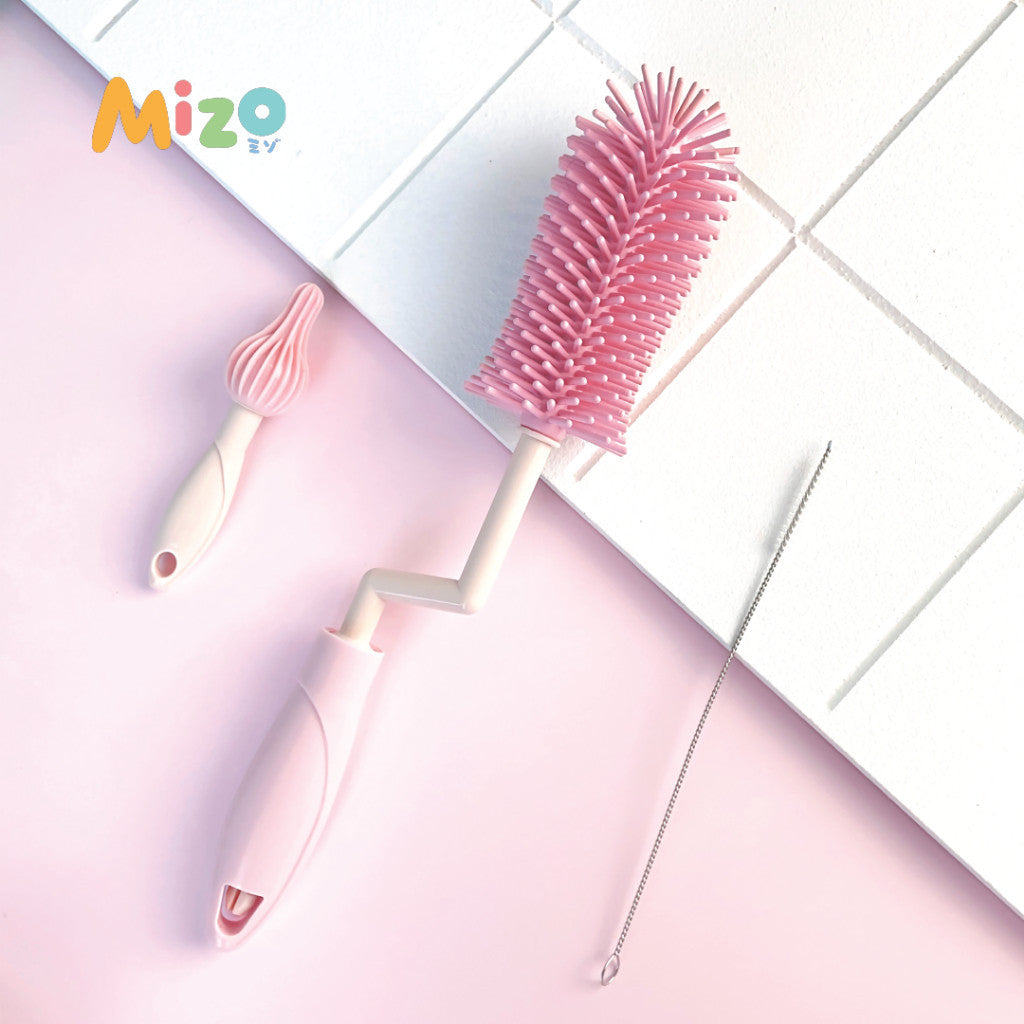 MIZO Silicone Bottle Nipple Straw Cleaning Brush Set Sikat Pencuci Botol