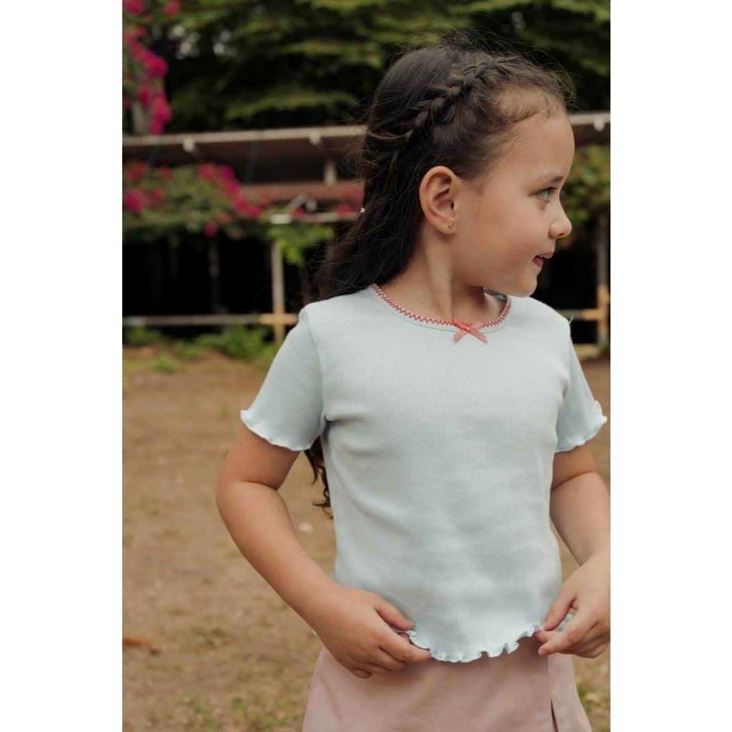 BOHOPANNA - PICOT BOW TOP - KAOS ANAK PEREMPUAN