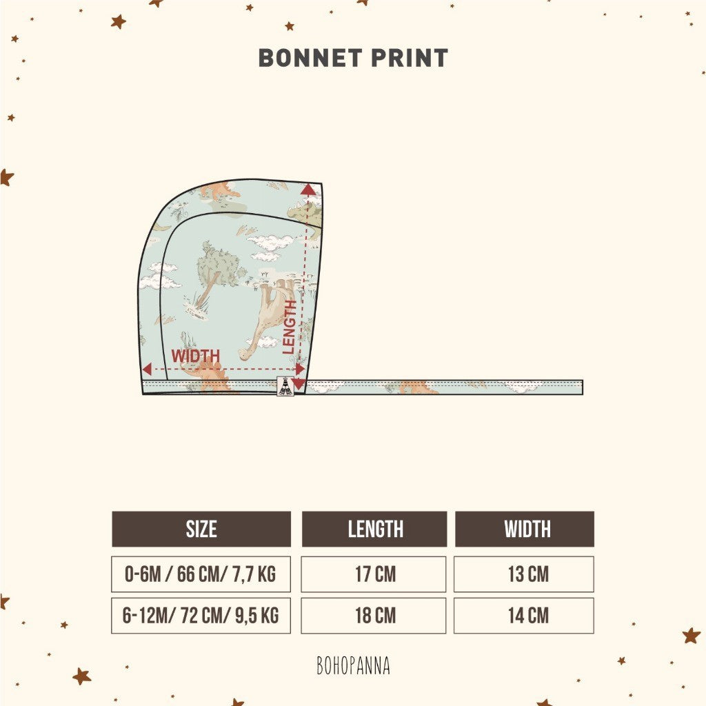BOHOPANNA - BONNET PRINT - Topi bayi