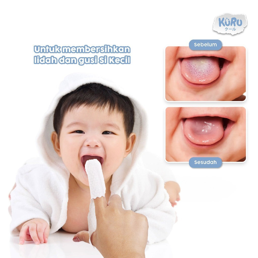 Kuru Oral Cleaner Finger Wipes | Pembersih Lidah Gigi Gusi Mulut isi 30pcs