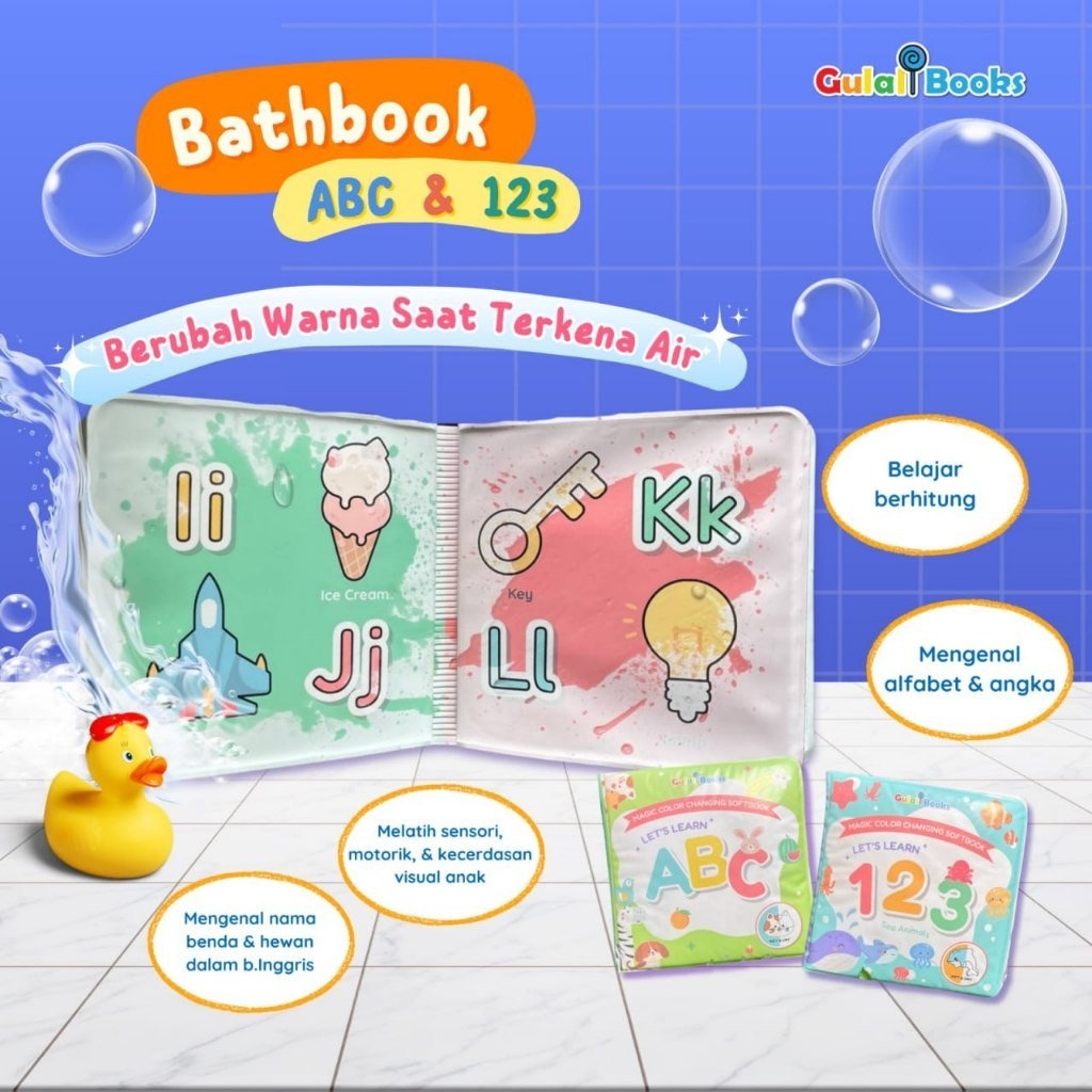 Buku Bantal Bayi Ajaib Berubah Warna - Let's Learn ABC & 123