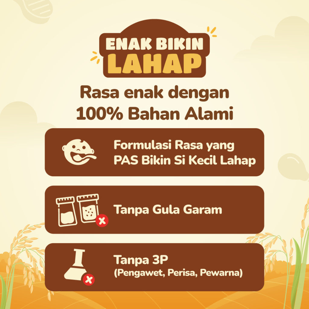 BUMBOO Hap Hap Rice - 100% Beras Organik Tanpa Pestisida - Double Protein Hewani - Bahan Alami - Tanpa Pengawet