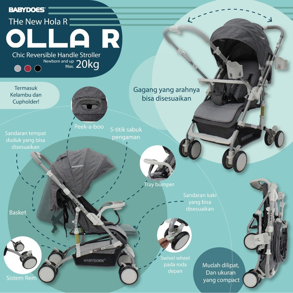 Babydoes 319 SN OLLA R / New Hola R Stylish Reversible Stroller