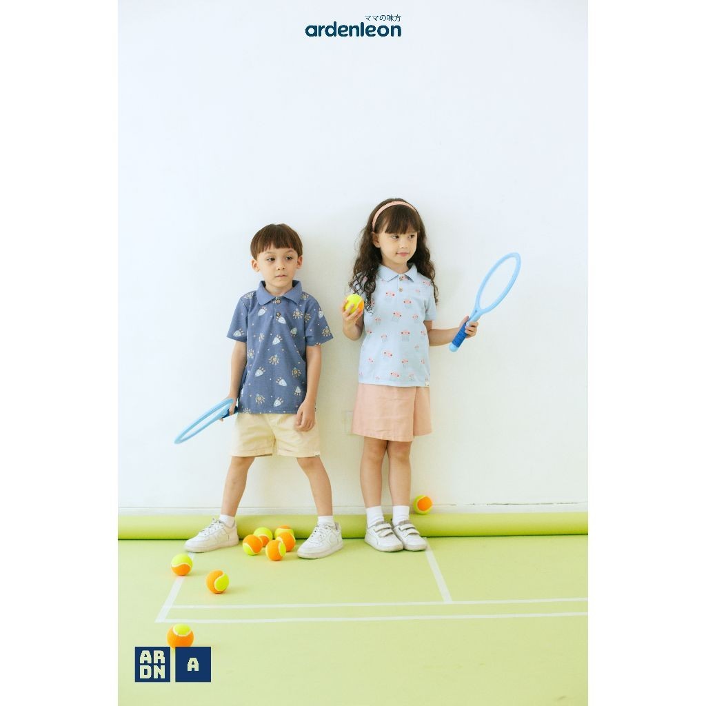 ARDENLEON Kemeja Polo Anak Basic Polo Shirt Print Unisex