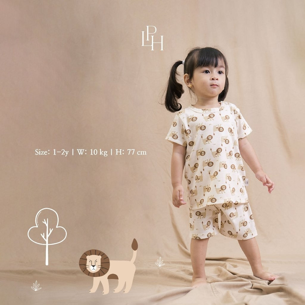 Little Palmerhaus - Little Wear Shoulder Button Short Set (Setelan Anak Lengan Pendek) 30.0