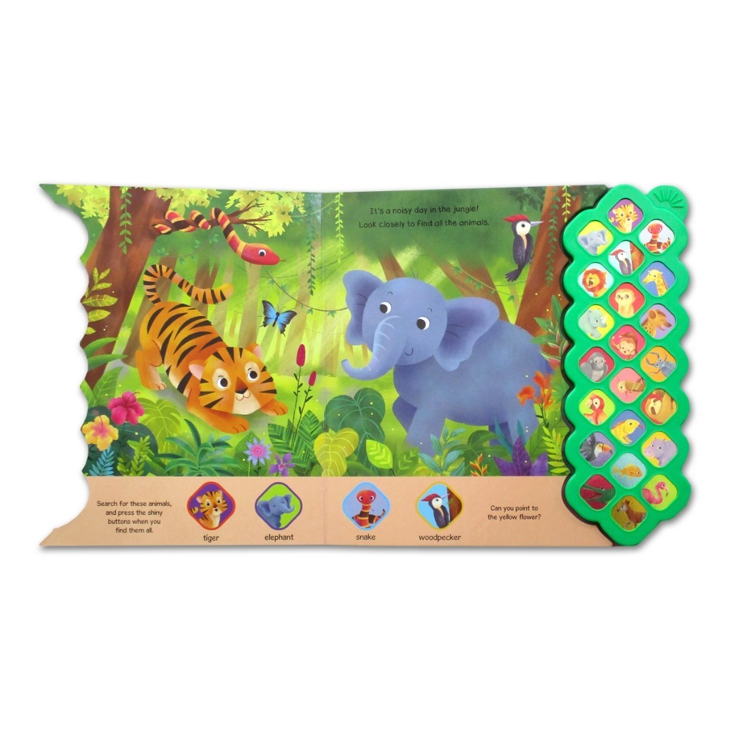 Dino World Sounds/Noisy Jungle Board Book With 22 Animal Sounds! [Igloo Books]