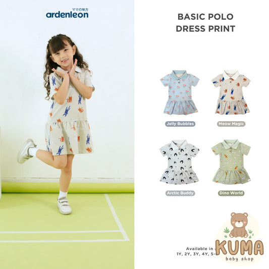 Ardenleon Dress Anak Perempuan Basic Polo Dress Print