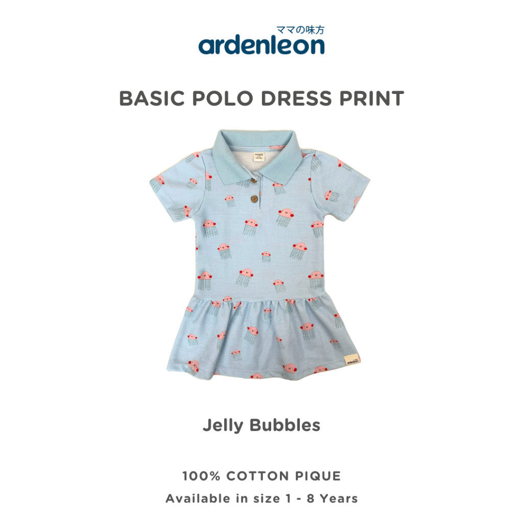 Ardenleon Dress Anak Perempuan Basic Polo Dress Print